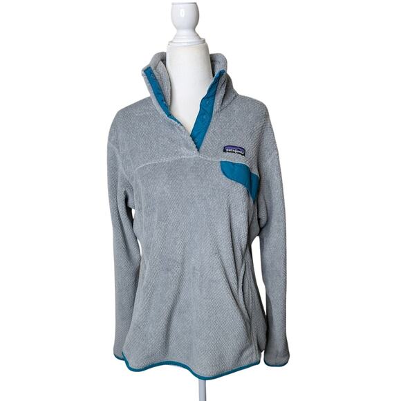 Patagonia Synchilla gray waffle fleece   Snap T pullover jacket Polartec warm L - Picture 2 of 9